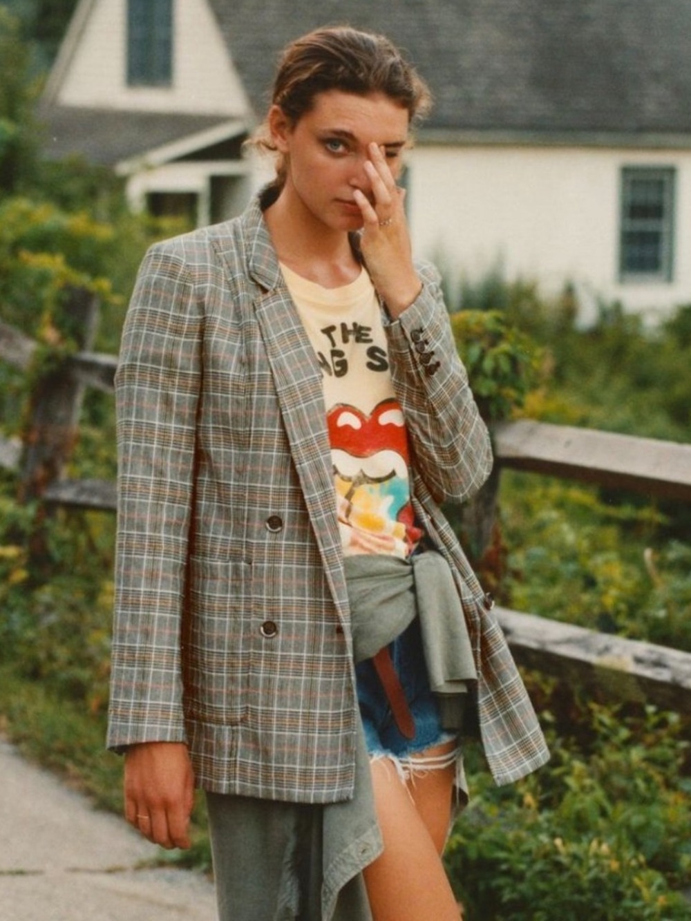 Maeve Anthropologie Lilith Oversized Blazer Micro Plaid Size 12